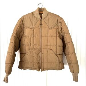Vintage Men's Tan Puffer Jacket Size Large Walls Blizzard-Pruf USA Insulated 70s